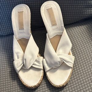 Michael Kors White Knot Espadrille Slide Mules